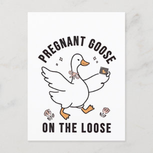 Schwangere Gans auf dem Lose Pregnancy Goose Bird Einladungspostkarte