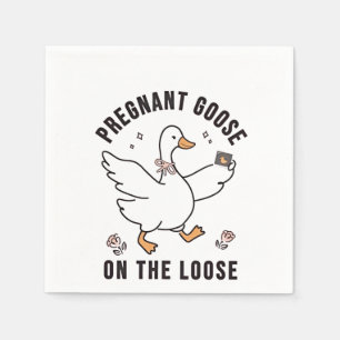 Schwangere Gans auf dem Lose Pregnancy Goose Bird Serviette