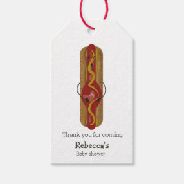 Schwangere Hot Dog Babydusche Geschenk Tag Geschenkanhänger