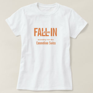 Schwangere im Herbst verliebt - personalisierte Ba T-Shirt