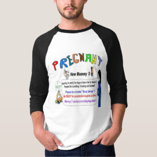 Schwangere junge Mutter warnt Vater T-Shirt