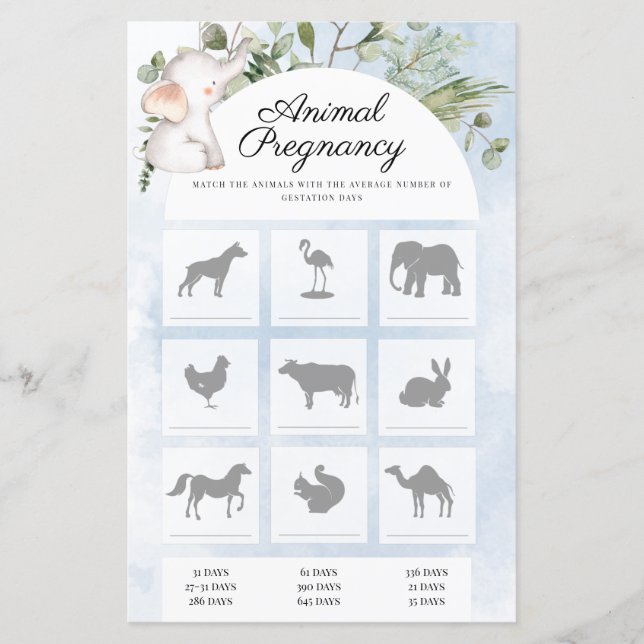 Schwangere Kinder Baby Duschspiel (Vorderseite)