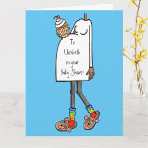 Schwangere Lady Dark Skin Tone Baby Dusche Karte