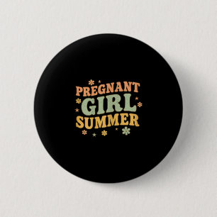 Schwangere Mädchen Sommer lustige Baby-Ankündigung Button