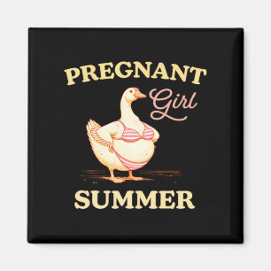 Schwangere Mädchen Sommer Lustige Baby Ankündigung Magnet