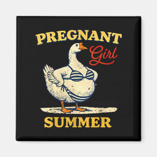 Schwangere Mädchen Sommer Lustige Baby-Ankündigung Magnet