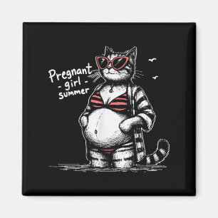 Schwangere Mädchen Sommer Lustige Babynamchricht K Magnet