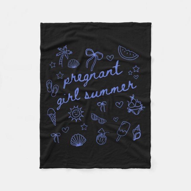 Schwangere Mädchen Sommer lustige Babynamchündigun Fleecedecke (Vorderseite)