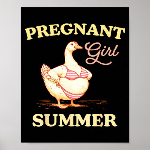 Schwangere Mädchen Sommer lustige Babynamchündigun Poster