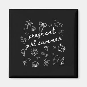 Schwangere Mädchen Sommer Lustige Babys Ankündigun Magnet