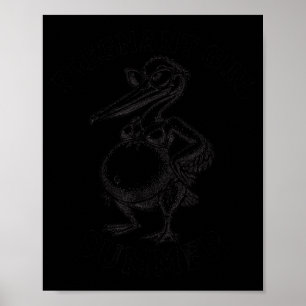 Schwangere Mädchen Sommer Pelikan lustige Schwange Poster