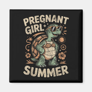 Schwangere Mädchen Sommer Schildkröte lustiger Str Magnet