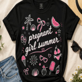 Schwangere Mädchen Sommer Schwangerschaftsankündig T-Shirt