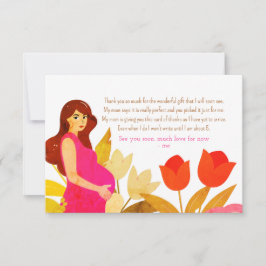 Schwangere Mama Babydusche Dankeskarte