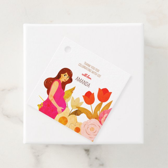 Schwangere Mama Babydusche Geschenkanhänger (Beispiel)