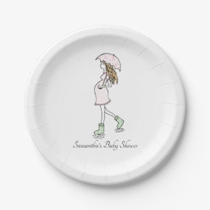 Schwangere Mama Babydusche Pappteller