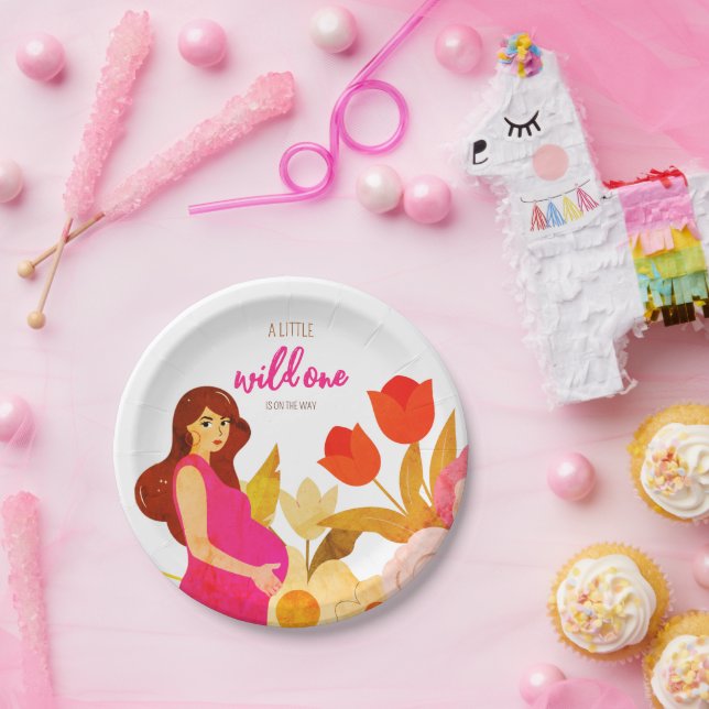 Schwangere Mama Babydusche Pappteller (Party)