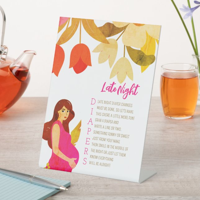 Schwangere Mama Babydusche Sockelschild (In Situ)