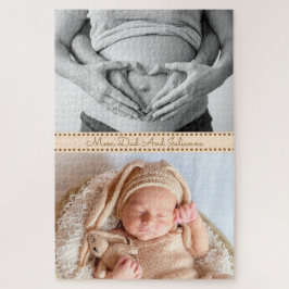 Schwangere Mama Vater und neues Baby Puzzle