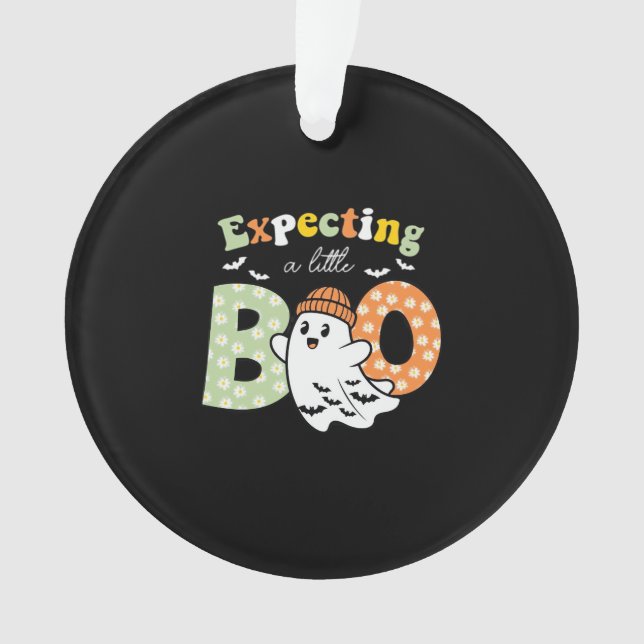 Schwangere Mutter wird Little Boo lustiger Hallowe Ornament (Vorderseite)
