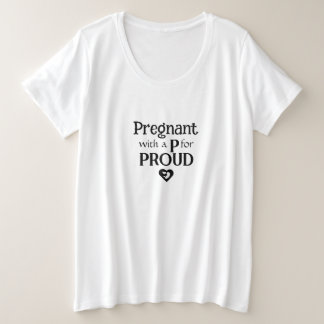 Schwangere neue stolze Mutter Typografie Geschenk  Große Größe T-Shirt