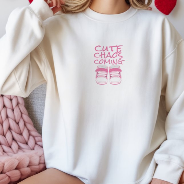 Schwangerer erster Muttertag hellrosa Babyschuhe Sweatshirt (Von Creator hochgeladen)
