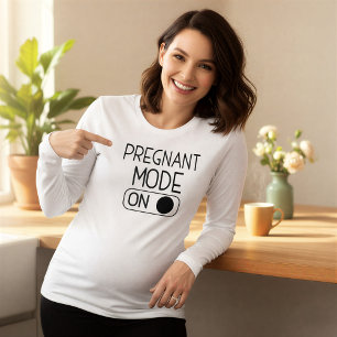 "Schwangerer Modus Ein" Baby-Ankündigung   Schwang Tri-Blend Shirt