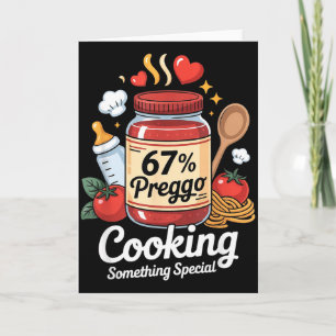 Schwangerer Sauce Nudeln Schwangerschaftsankündigu Karte