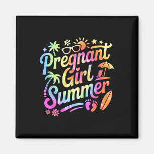 Schwangeres Mädchen Sommerurlaub Schwangerschaftsa Magnet