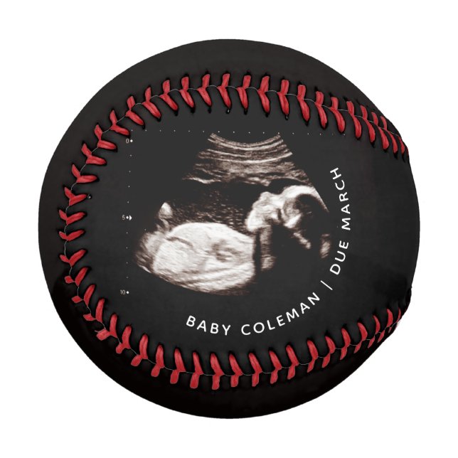 Schwangerschaft Ankündigung Baby Sonogram Foto Baseball (Vorderseite Links)