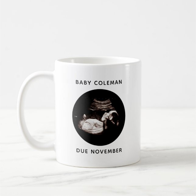 Schwangerschaft Ankündigung Baby Sonogram Foto Kaffeetasse (Links)
