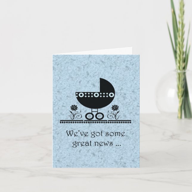 Schwangerschaft Ankündigung Blue Baby Buggy (Vorderseite)