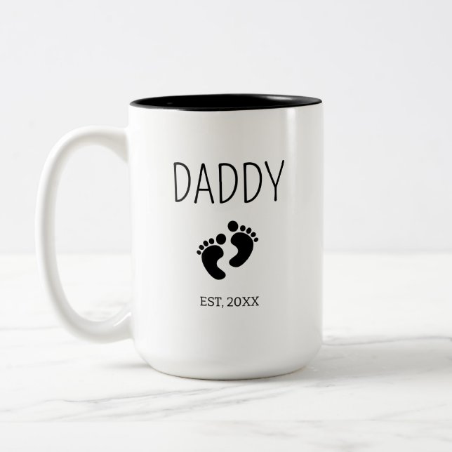 Schwangerschaft Ankündigung Geschenk Baby Dusche N Zweifarbige Tasse (Links)
