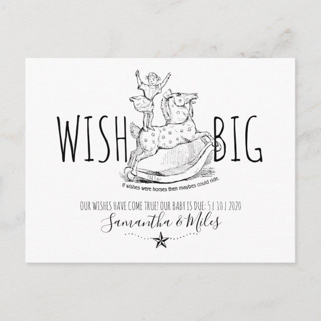 Schwangerschaft Ankündigung Vintages Rocking Horse (Vorderseite)