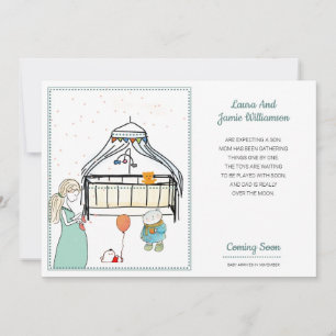 Schwangerschaft Ankündigung Watercolor Baby Boy