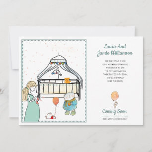 Schwangerschaft Ankündigung Watercolor Baby Boy