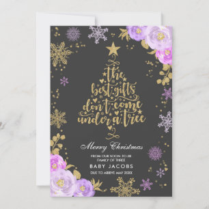 Schwangerschaft Ankündigung Weihnachtskarte Blumen