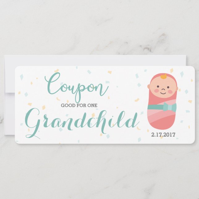 Schwangerschaft Announcement Coral Aquamarin Baby  Ankündigung (Vorderseite)