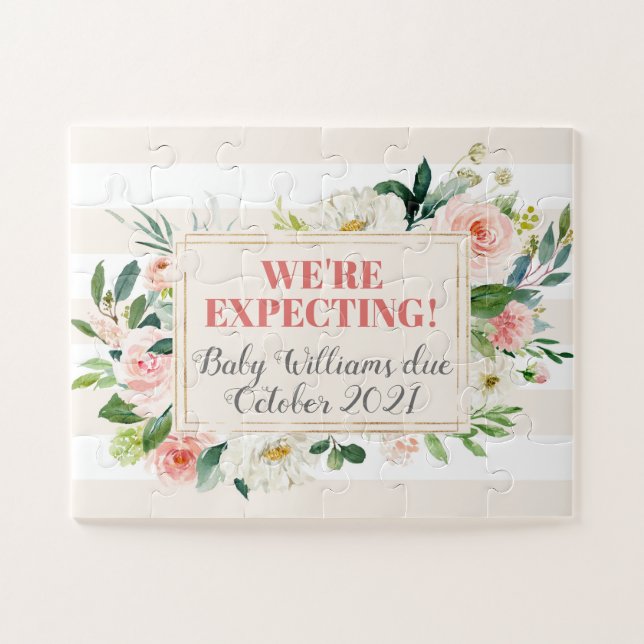 Schwangerschaft Baby-Reveal-Ankündigung erwarten w Puzzle (Horizontal)