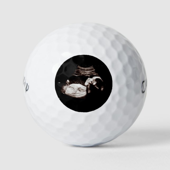 Schwangerschaft Baby Sonogram Ultraschall Foto Män Golfball (Vorderseite)