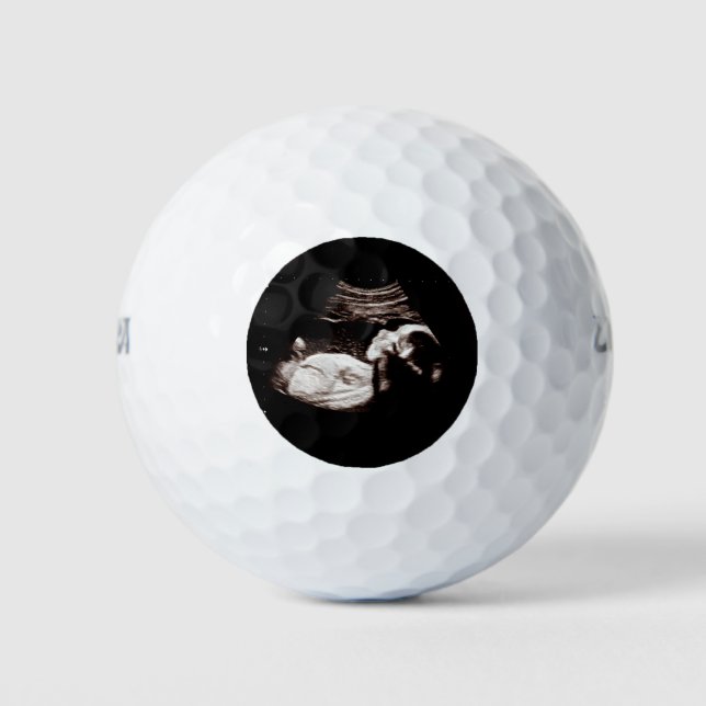 Schwangerschaft Baby Sonogram Ultraschall Foto Män Golfball (Vorderseite)