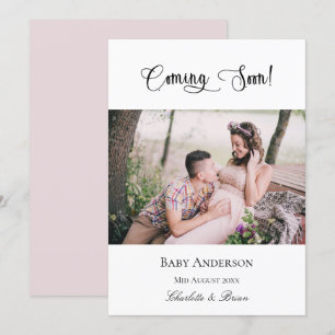 Schwangerschaft bald schwanger Baby Foto pink Ankündigung