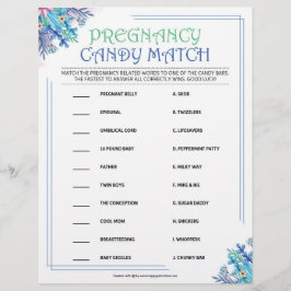 Schwangerschaft Candy Match [Blauer Blütendarm] Briefbogen