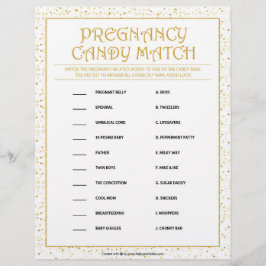 Schwangerschaft Candy Match [Golden Glitzern] Briefbogen