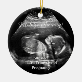 Schwangerschaft Ecosonogramm Familienfoto Weihnach Keramik Ornament