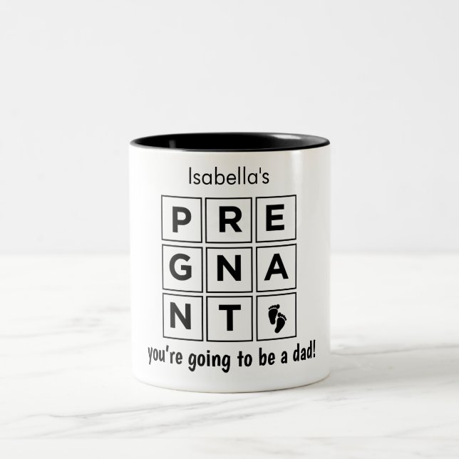 Schwangerschaft Ihrer Ehefrau Zweifarbige Tasse (Mittel)