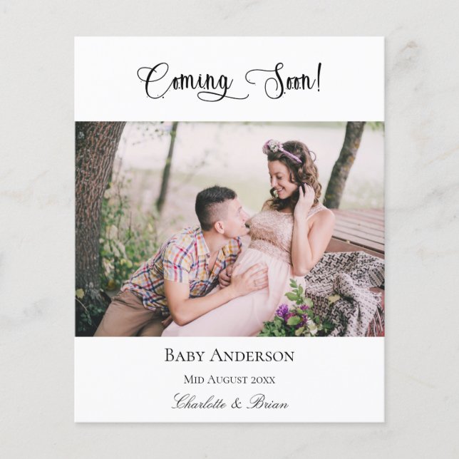 Schwangerschaft in Kürze Foto Haushaltsankündigung Flyer (Vorne)