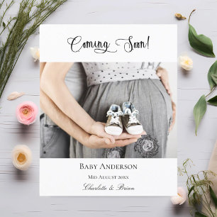 Schwangerschaft in Kürze Foto Haushaltsankündigung Flyer