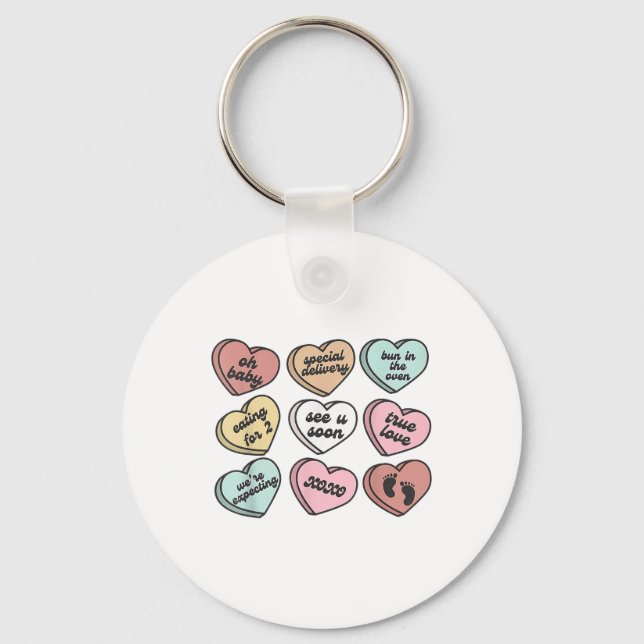 Schwangerschaft Junge Mutter Candy Heart Niedlich  Schlüsselanhänger (Vorderseite)