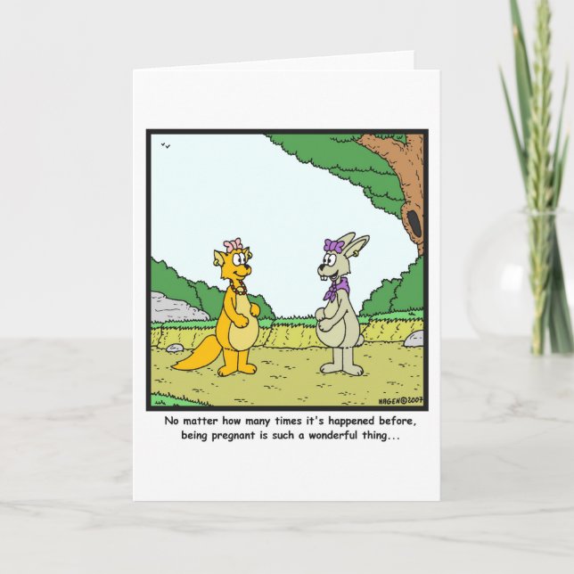 Schwangerschaft: Kaninchen-Cartoon Ankündigung (Vorderseite)